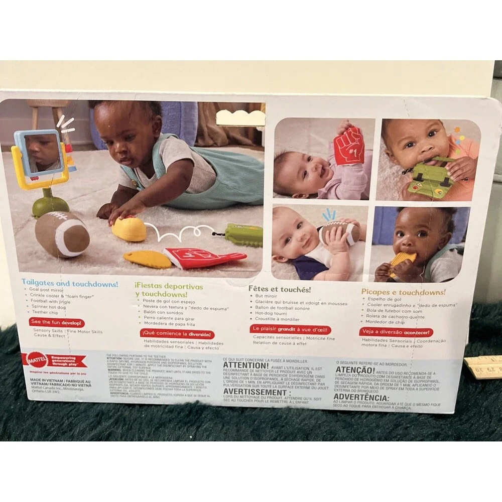 Fisher-Price Baby Toys Mini Me Moments Tiny Tailgater Set, 6 Sports Sensory Toy